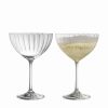 * Belleek Pottery Ltd Galway Erne Saucer Champagne, Pair | Toasting Flutes