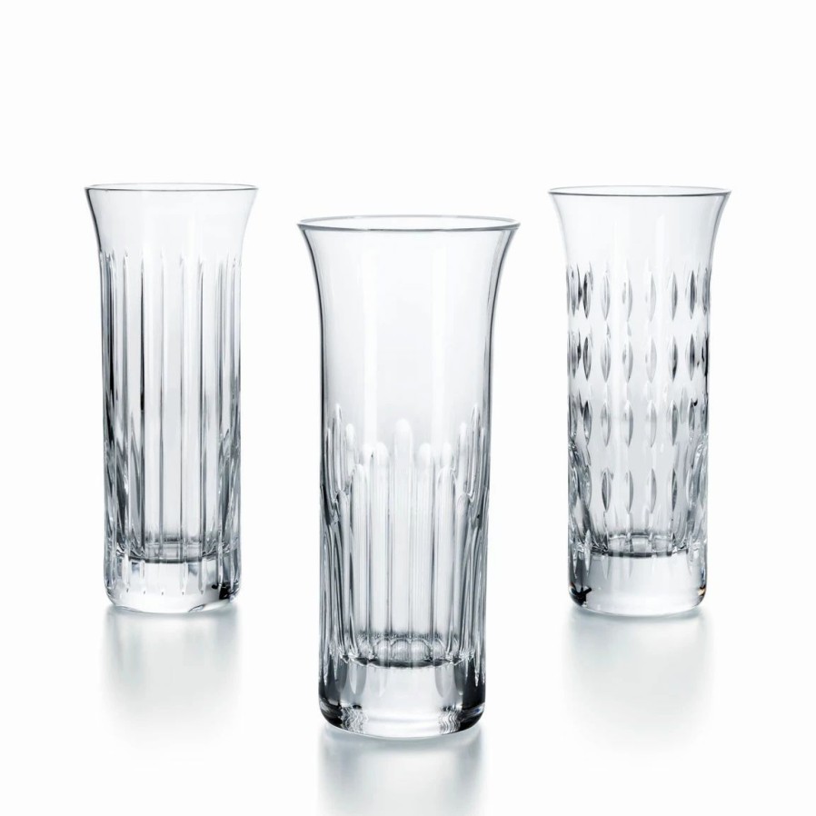 * Baccarat Crystal, Flora Bud 7 Vases, Set Of 3 | Vases