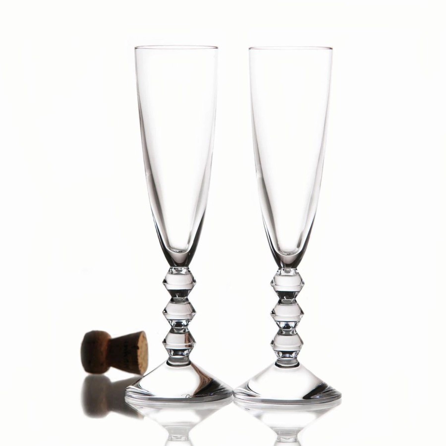 * Baccarat Crystal, Vega Clear Crystal Flute, Pair | Toasting Flutes