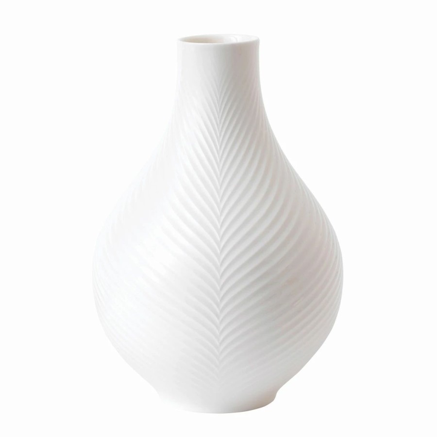 * Wedgwood China White Folia Bulb 9 Vase | Vases