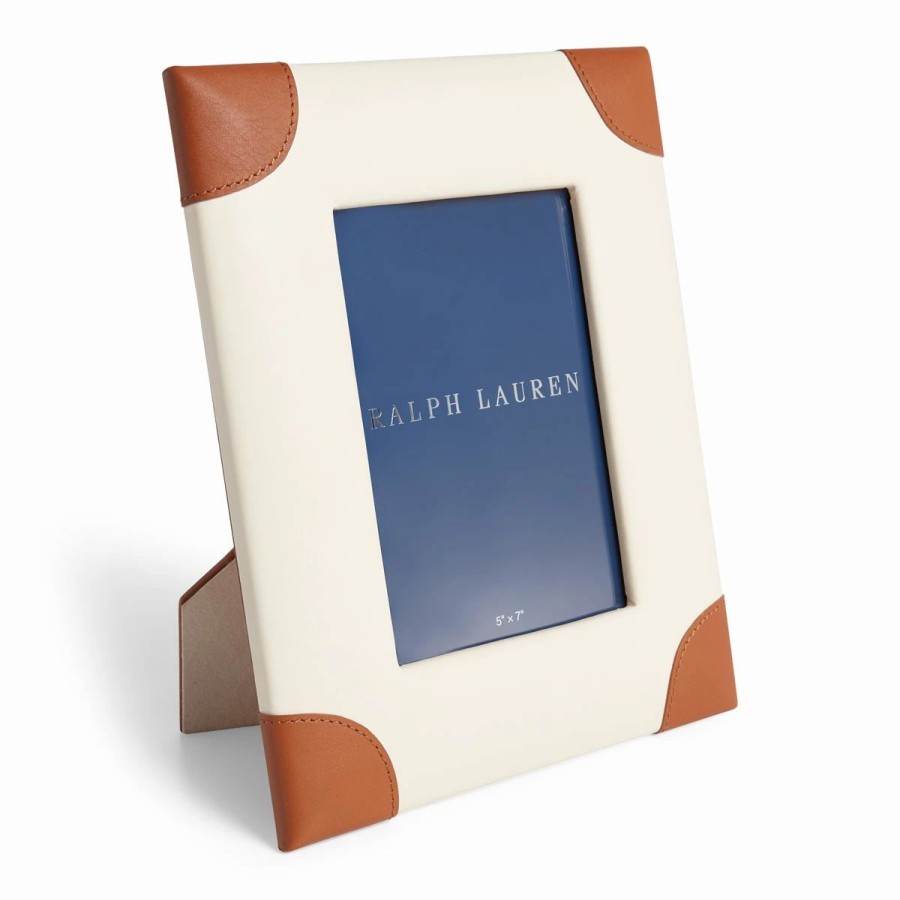 * Ralph Lauren Ryan 5 X7 Frame, Cream And Saddle | Picture Frames