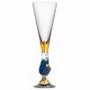 * Orrefors Kosta Boda Orrefors Crystal The Sparkling Devil Blue Champagne, Single | Toasting Flutes