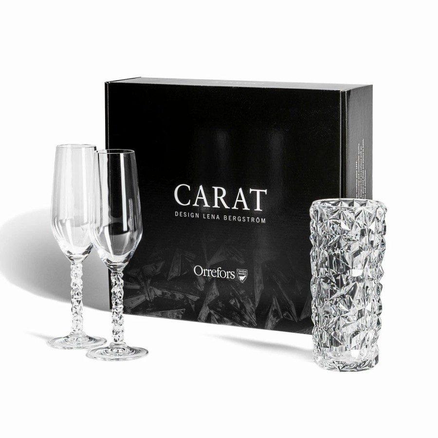 * Orrefors Kosta Boda Orrefors Carat Champagne Flutes Pair And 7 Vase Gift Set | Vases