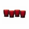 * Villeroy And Boch Boston Colored Double Old Fashioned Red Set Of 4 | WhisWholesale