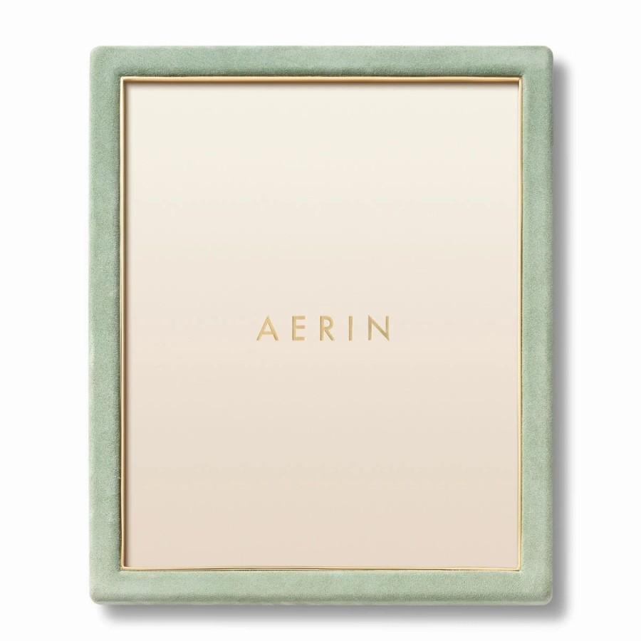 * Aerin Piero Suede Frame, Sage, 8 X 10 | Picture Frames