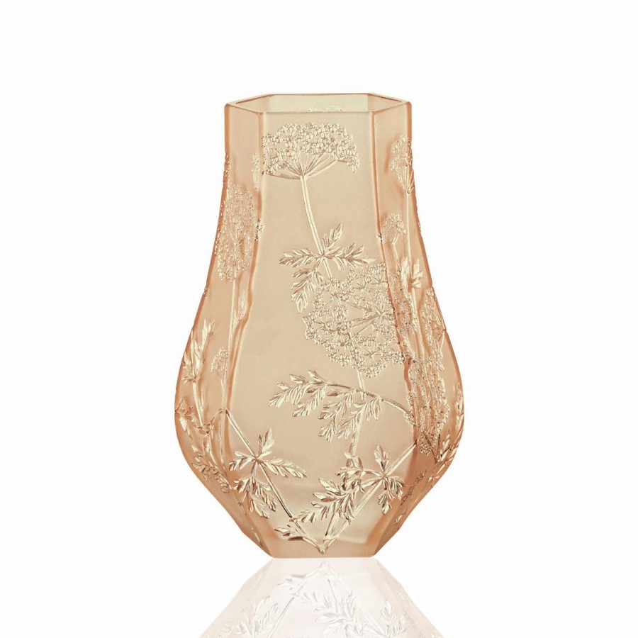 * Lalique Ombelles 11.5 Vase, Gold Luster | Vases