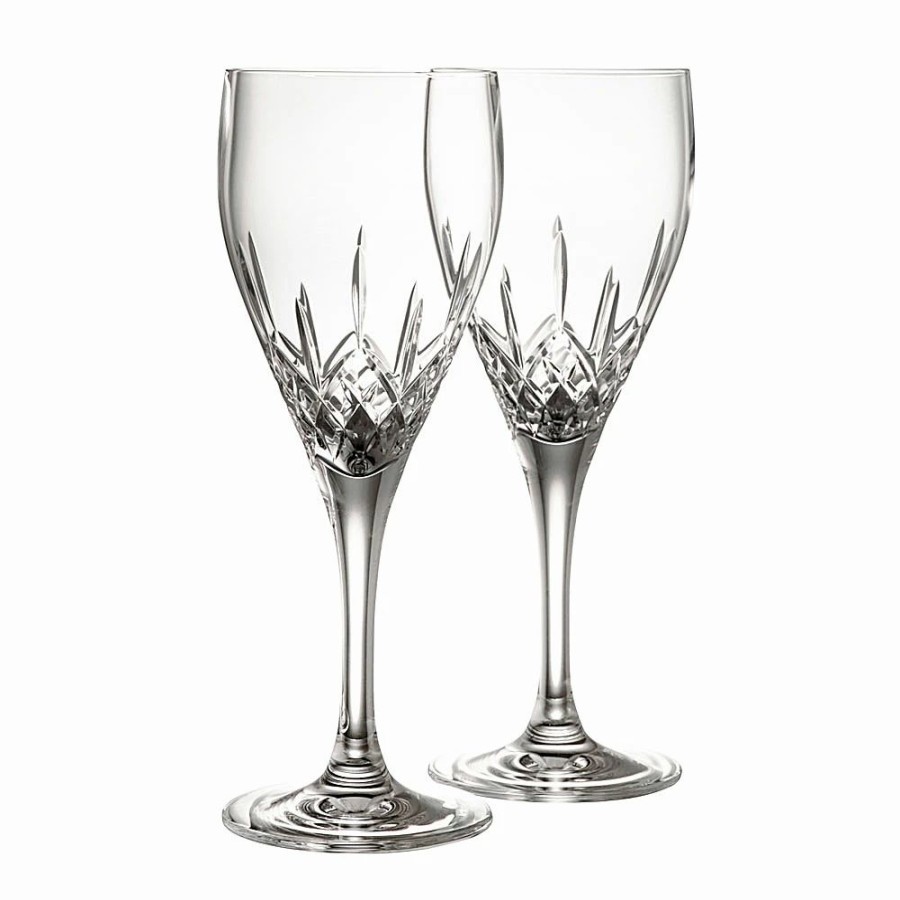 * Belleek Pottery Ltd Galway Longford White Wine Pair | Wine Glasses