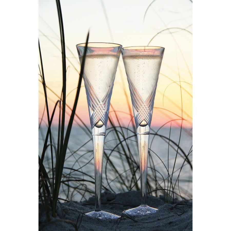 * Waterford Crystal, Wishes Beginnings Crystal Flutes, Pair | Toasting Flutes