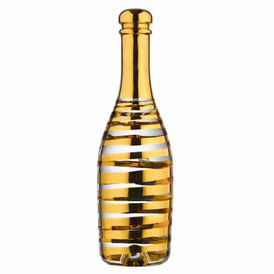 * Orrefors Kosta Boda Kosta Boda Celebrate Crystal Champagne Bottle, Gold | Toasting Flutes