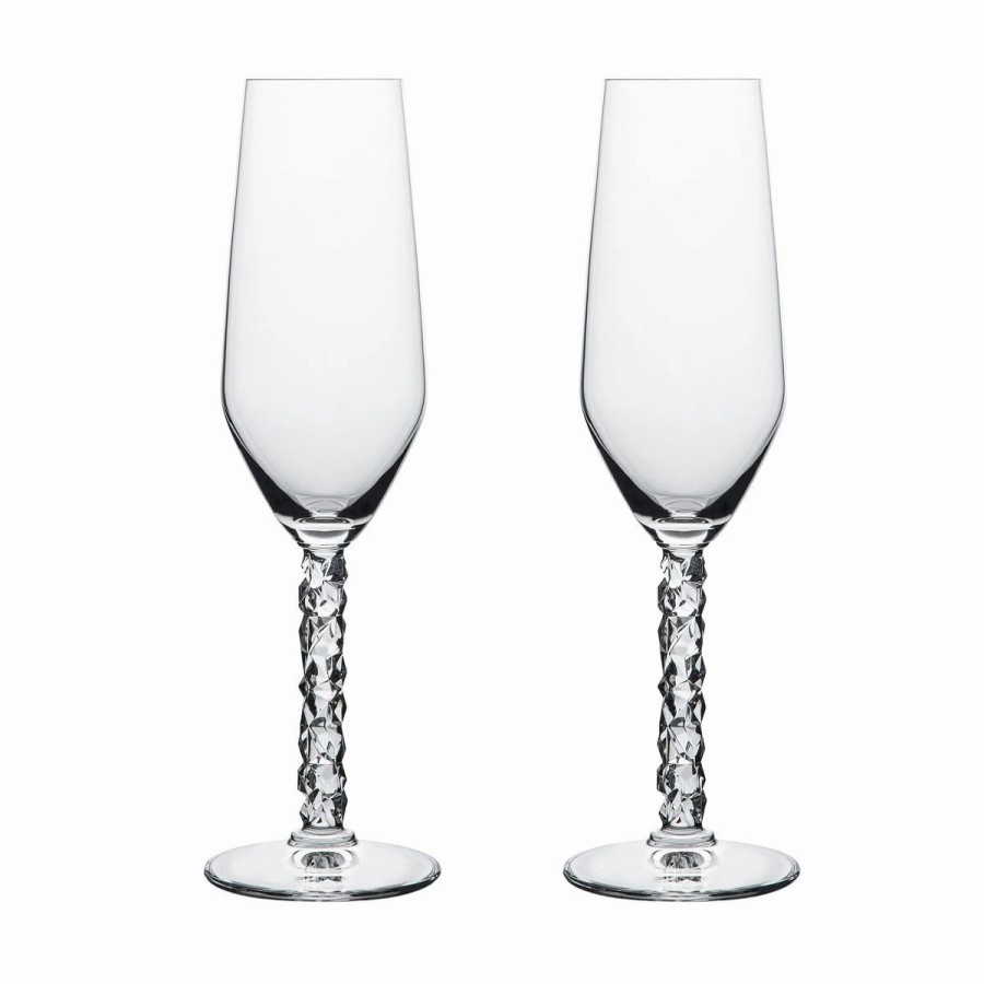 * Orrefors Kosta Boda Orrefors Carat Champagne Flutes Pair | Toasting Flutes