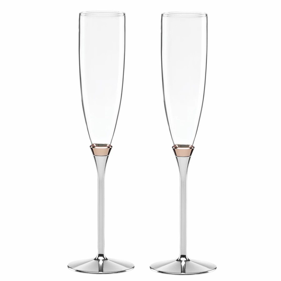 * Kate Spade New York, Lenox Rosy Glow Flute Pair | Toasting Flutes