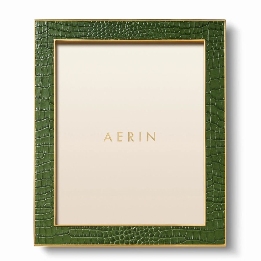 * Aerin Classic Croc Leather Frame, 8 X 10 , Verde | Picture Frames