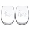 * Kate Spade New York, Lenox Two Of A Kind His Hers Stemless Wine | Wine Glasses