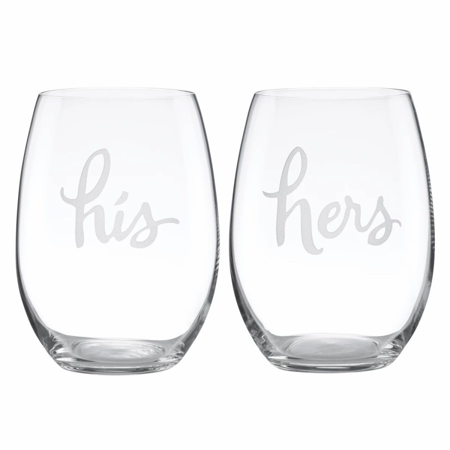 * Kate Spade New York, Lenox Two Of A Kind His Hers Stemless Wine | Wine Glasses