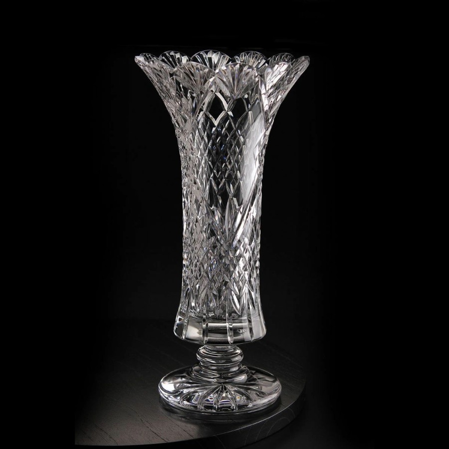 * Cashs Crystal Cashs Ireland, 11 Crystal Trophy, Blank Panel Footed Vase | Vases