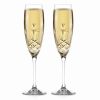 * Cashs Crystal Cashs Ireland Hawthorne Fairy Champagne Toasting Flutes, Pair | Toasting Flutes