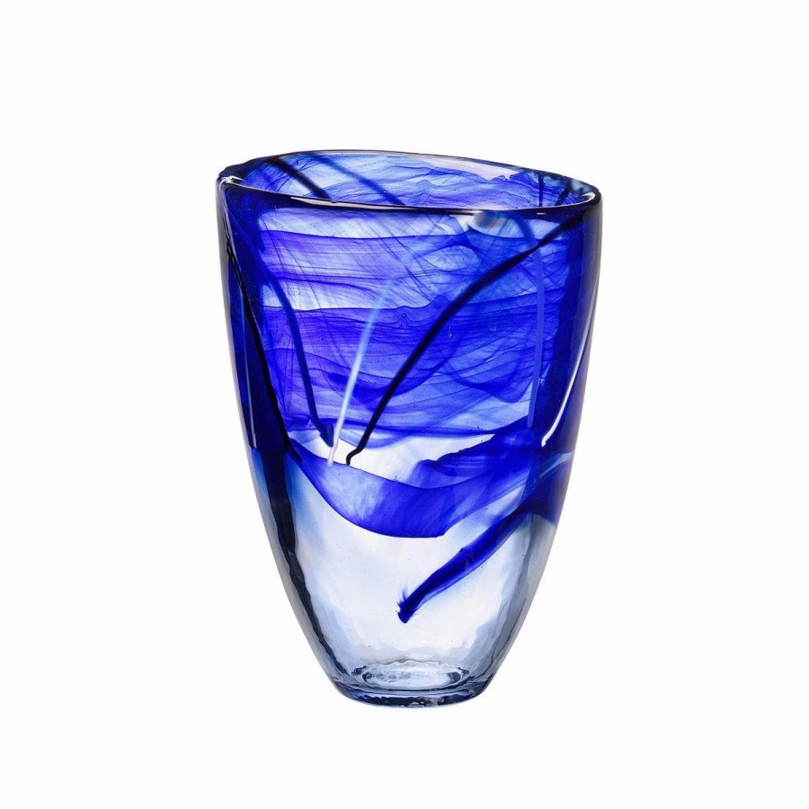 * Orrefors Kosta Boda Kosta Boda 8 Contrast Crystal Vase, Blue | Vases