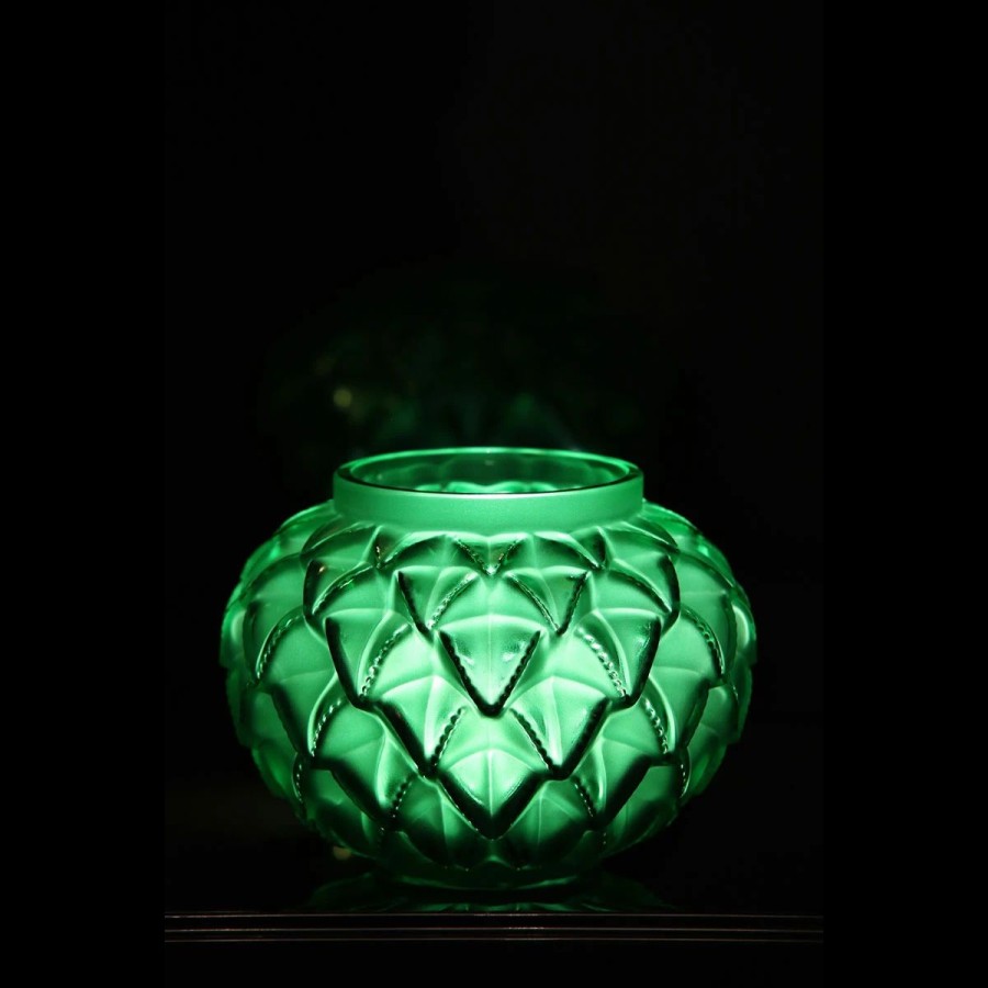 * Lalique Languedoc 6 Vase, Green | Vases