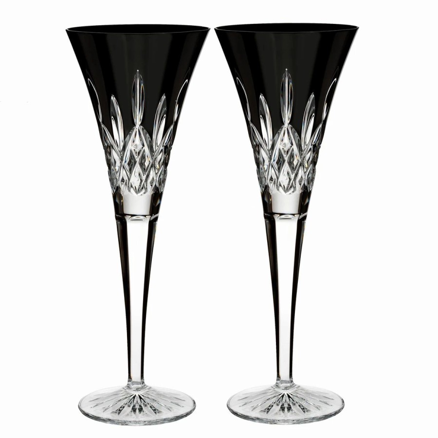 * Waterford Crystal Waterford Lismore Black Champagne Toasting Flutes, Pair | Toasting Flutes