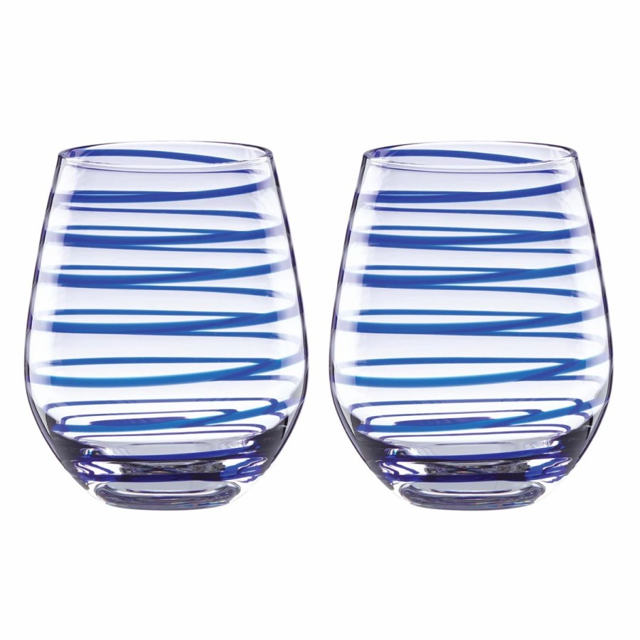 * Kate Spade New York, Lenox Charlotte Street Stemless Wine Glasses, Pair | Wine Glasses