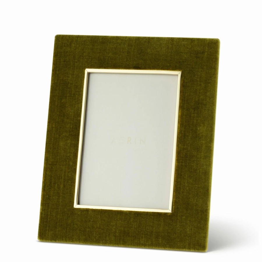 * Aerin Valentina Velvet Frame, Moss, 5 X 7 , Moss | Picture Frames