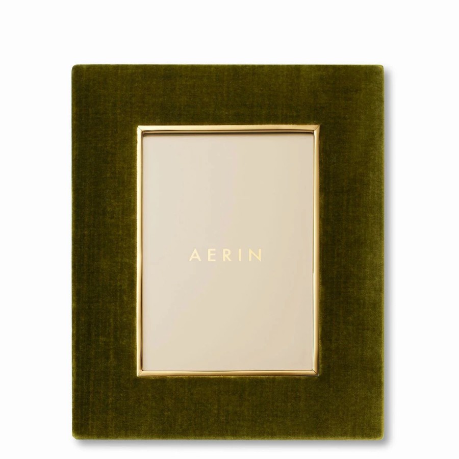 * Aerin Valentina Velvet Frame, Moss, 5 X 7 , Moss | Picture Frames