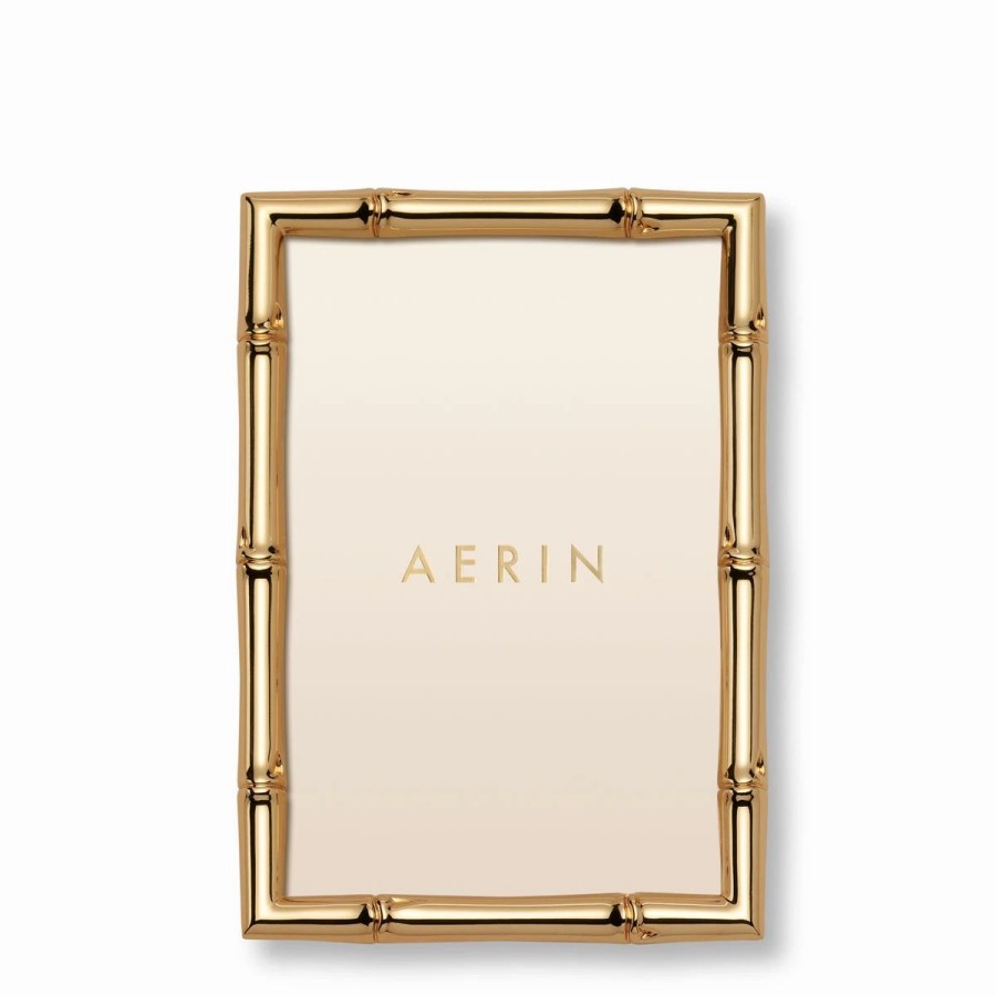 * Aerin Ava Bamboo Frame, 4 X 6 , Gold | Picture Frames