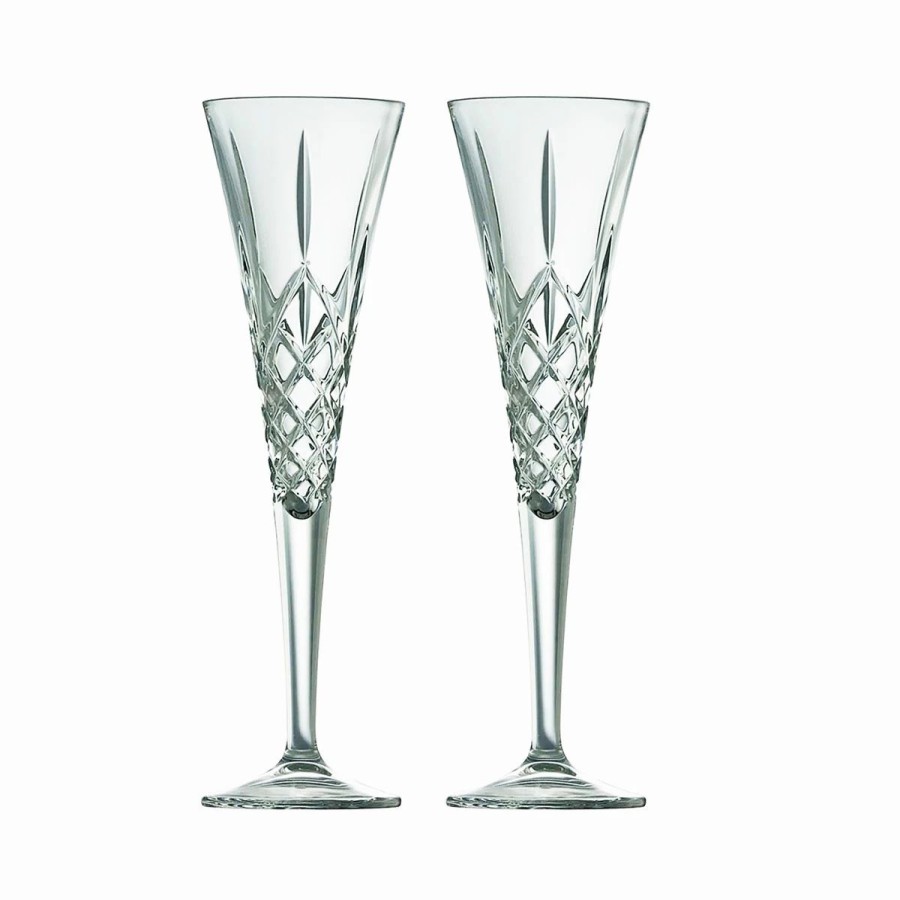 * Belleek Pottery Ltd Galway Longford Romance Flutes, Pair | Toasting Flutes