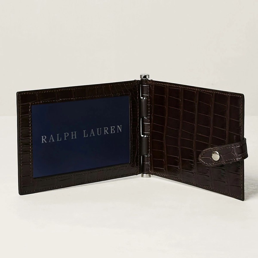 * Ralph Lauren Greene Travel Frame, Brown Croc | Picture Frames