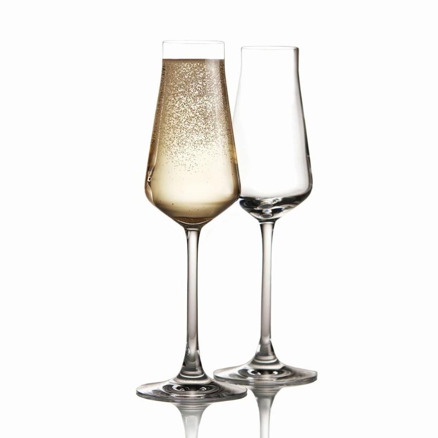 * Chateau Baccarat Crystal, Degustation Champagne Crystal Flute, Pair | Toasting Flutes