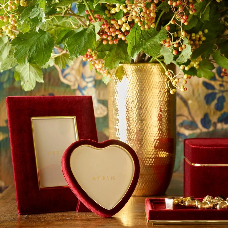 * Aerin Valentina Velvet Heart Frame, Cinnabar | Picture Frames