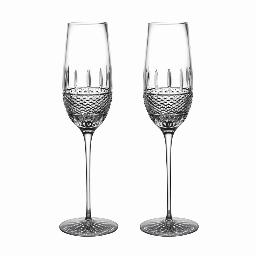 * Waterford Crystal Waterford Mastercraft Irish Lace Flute Pair | Toasting Flutes