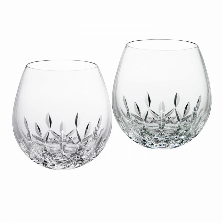 * Waterford Crystal Waterford Lismore Essence Stemless Light Red Wine, Pair | Wine Glasses