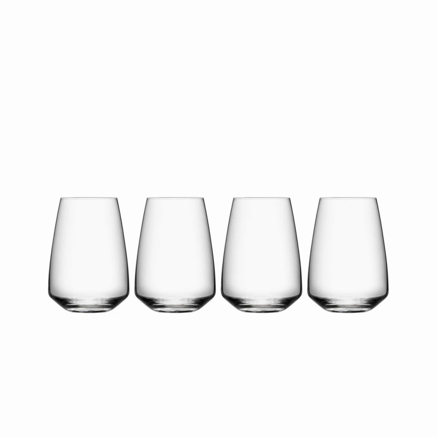 * Orrefors Kosta Boda Orrefors Crystal, Pulse Stemless Crystal Wine Tumblers, Set Of Four | Wine Glasses