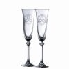 * Belleek Pottery Ltd Galway Trinity Knot Shamrock Liberty Flute Pair | Toasting Flutes