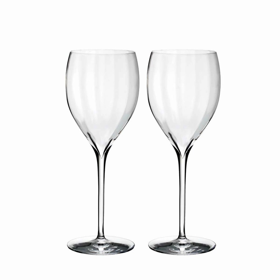 * Waterford Crystal, Elegance Optic Sauvignon Blanc, Pair | Wine Glasses