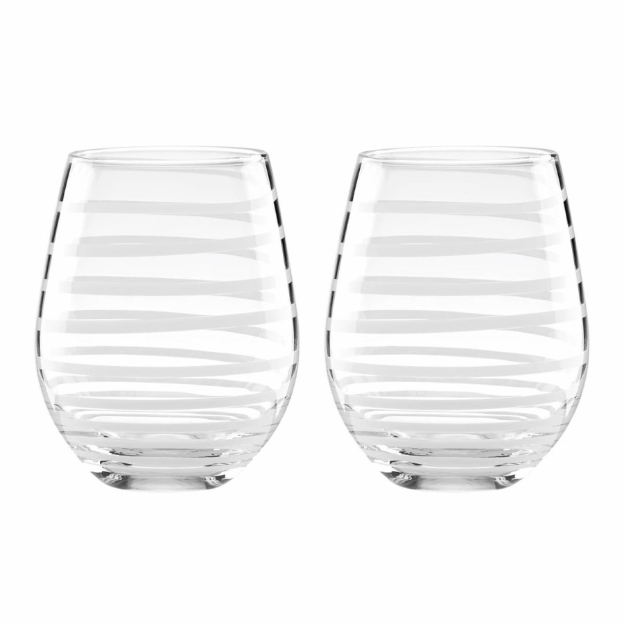 * Kate Spade New York, Lenox Charlotte Street Stemless White Wine Pair | Wine Glasses