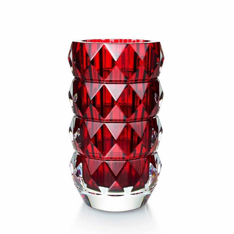 * Baccarat Crystal Baccarat Louxor 9 Round Red Vase | Vases