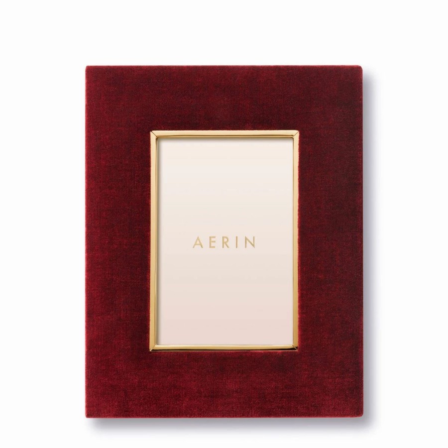 * Aerin Valentina Velvet Frame 4 6 , Cinnabar | Picture Frames