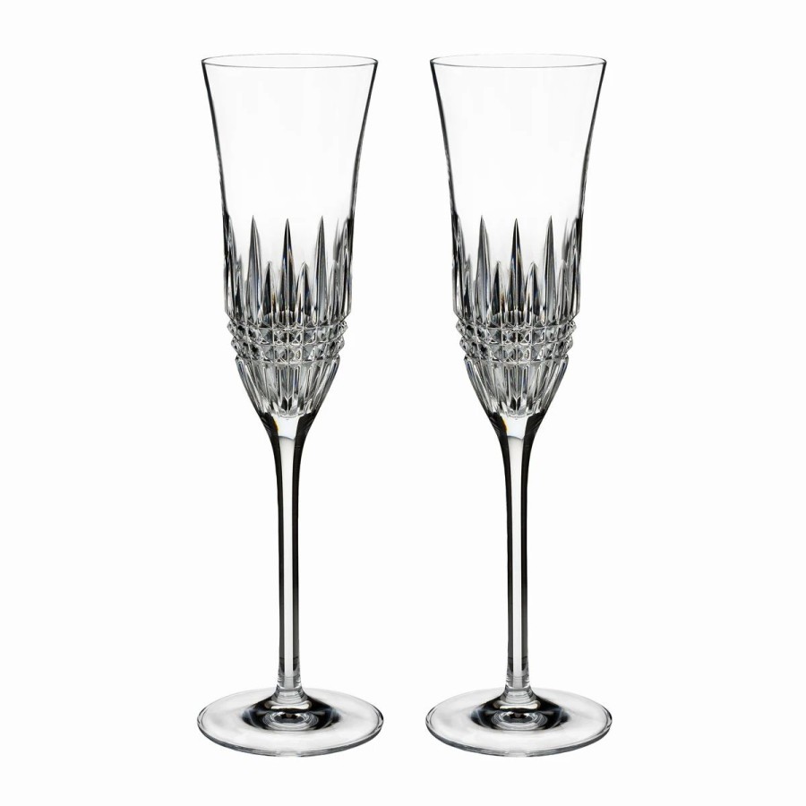 * Waterford Crystal Lismore Diamond Essence Flute, Pair | Toasting Flutes