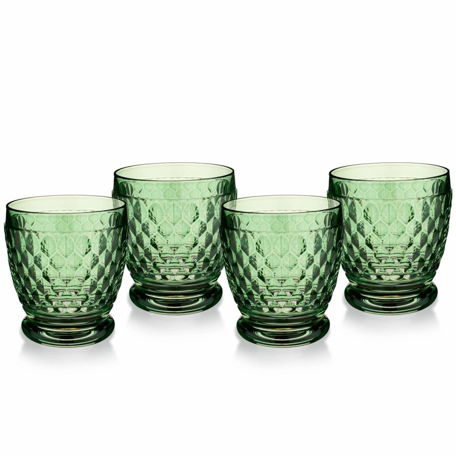 * Villeroy And Boch Boston Colored Green Double Old Fashioned Glasses, Set Of 4 | WhisBest