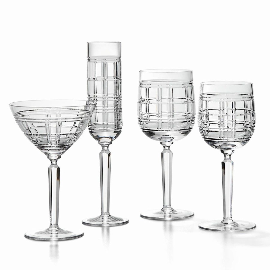 * Ralph Lauren Hudson Plaid White Wine, Single | Wine Glasses