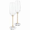 * Swarovski Crystalline Toasting Flutes, Gold Tone Pair | Toasting Flutes