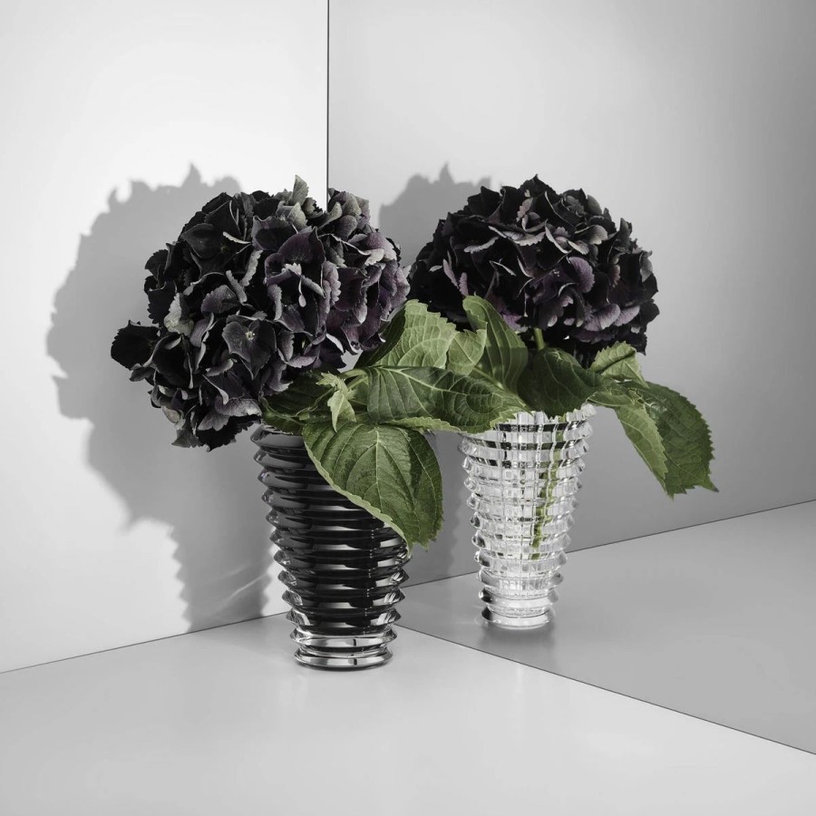 * Baccarat Crystal Baccarat Eye Vase Round 6 Black | Vases