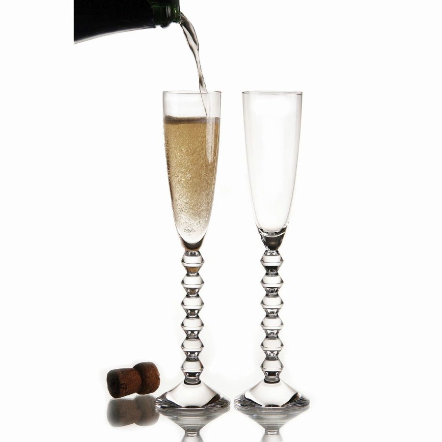 * Baccarat Crystal, Vega Flutissimo Clear Crystal Flute, Pair | Toasting Flutes