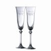 * Belleek Pottery Ltd Galway Floral Bride And Groom Liberty Flute Pair | Toasting Flutes