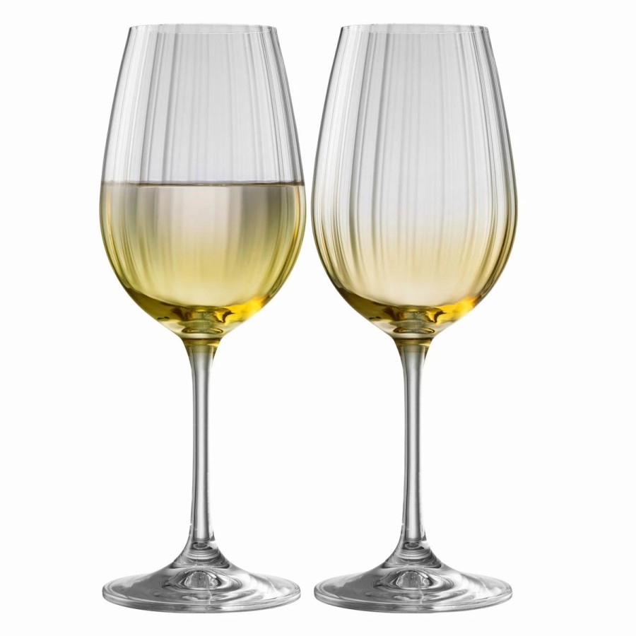 * Belleek Pottery Ltd Galway Erne Wine Pair In Amber | Wine Glasses