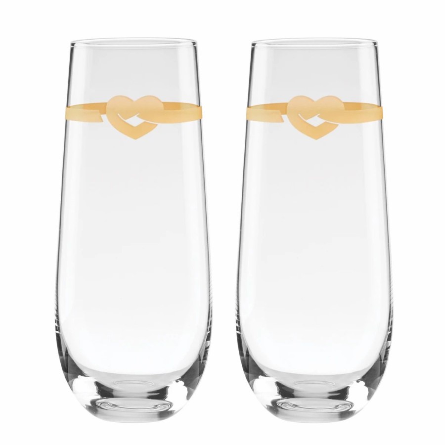 * Kate Spade New York, Lenox With Love Stemless Flutes Pair | Toasting Flutes