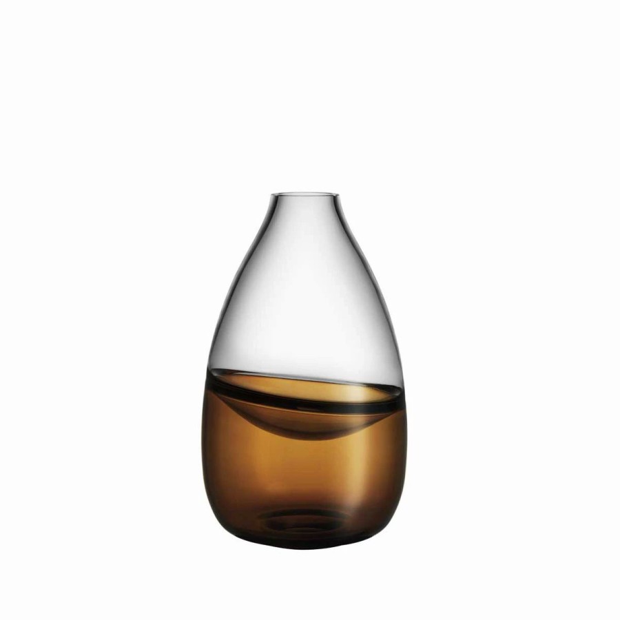 * Orrefors Kosta Boda Kosta Boda Art Glass Mattias Stenberg 12 7/16 Septum Vase, Golden Brown, Limited Edition Of 300 | Vases