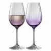 * Belleek Pottery Ltd Galway Erne Wine Glasses In Amethyst, Pair | Wine Glasses